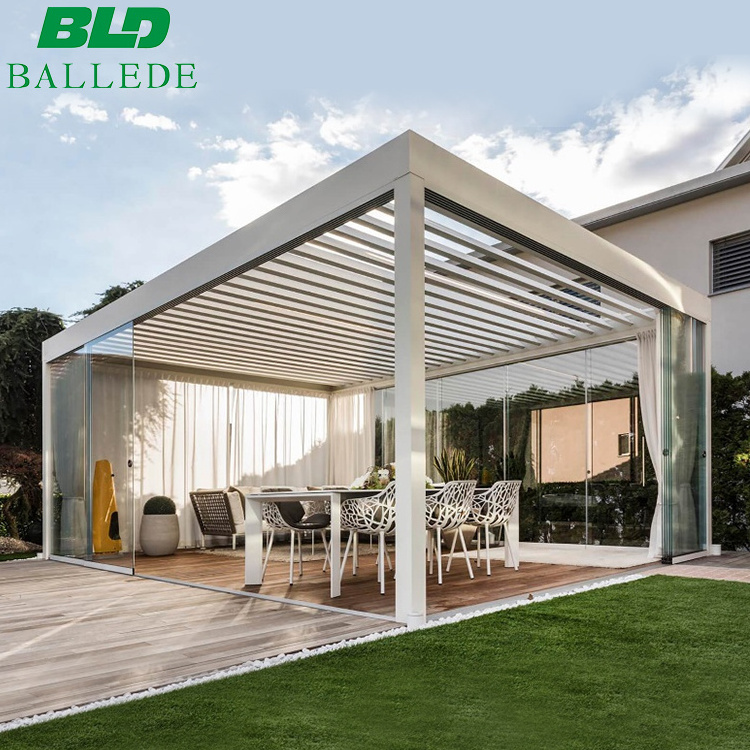 Garden used automatic outdoor gazebo waterproof motorized bioclimatic pergola for sale