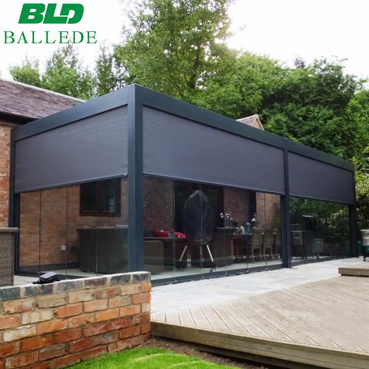 Fully Automatic Terrace Louvered Roof Retractable Sliding And Folding Waterproof Outdoor Pergola Aluminium