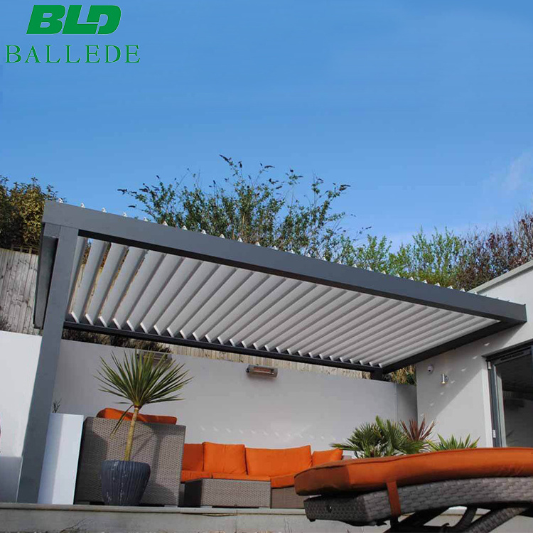 Pergola High-end Motorized Aluminum Pergola Louver Roof Factory Direct Gazebo Outdoor Waterproof With Side Screens