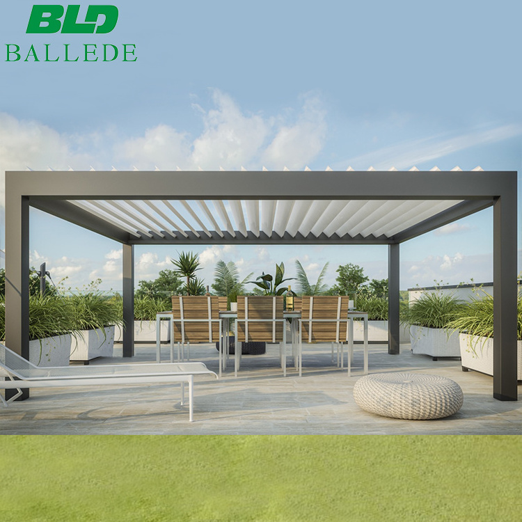 Garden Retractable Awnings Roof Outdoor Aluminum Adjustable Louvre Roofs for Swimming Pool Retractable Pvc Roof Rain Canopy