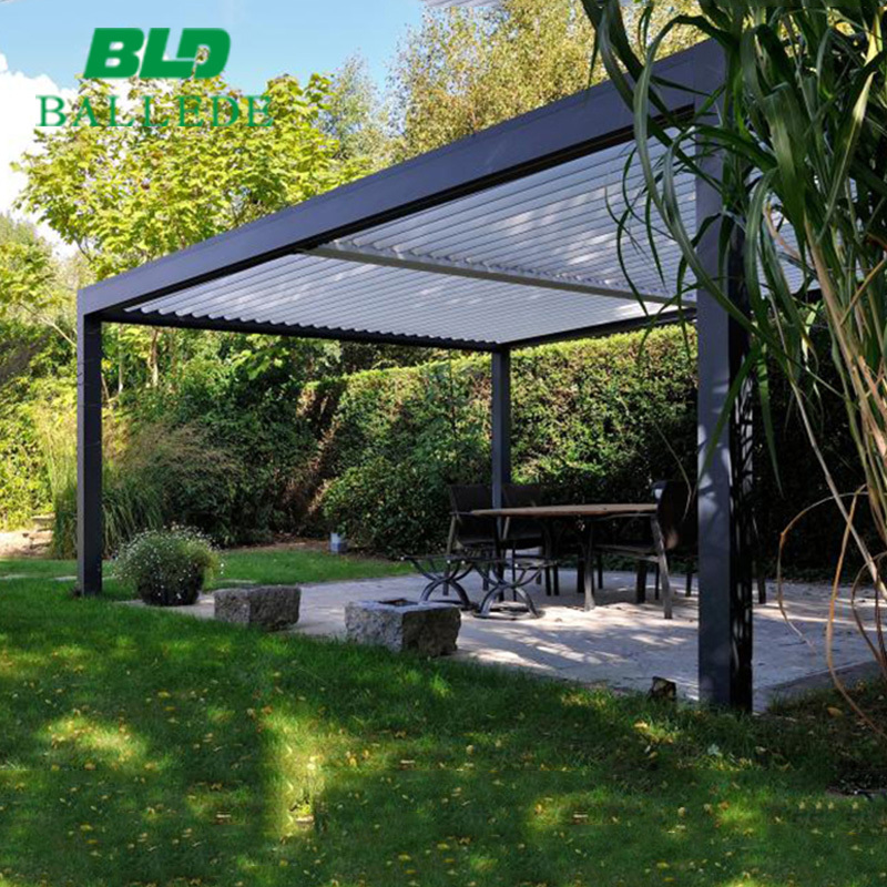 Adjustable installation outdoor modern aluminum pergola gazebo louver roof