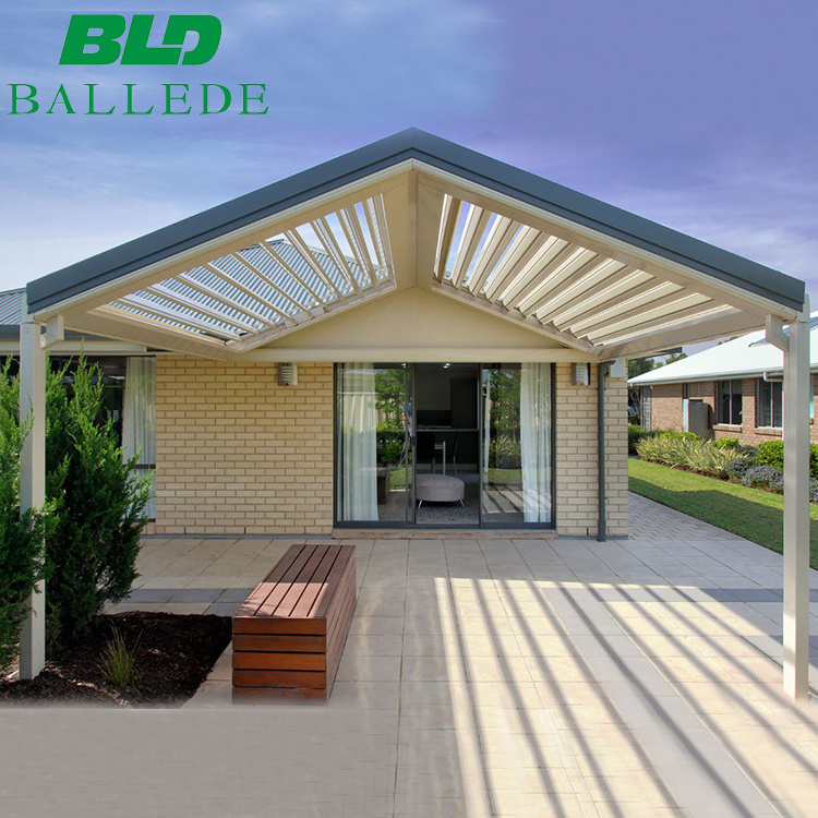 Automatic motor retractable motorized louvered pergola awnings kit skylight ceiling roof pergola canopy