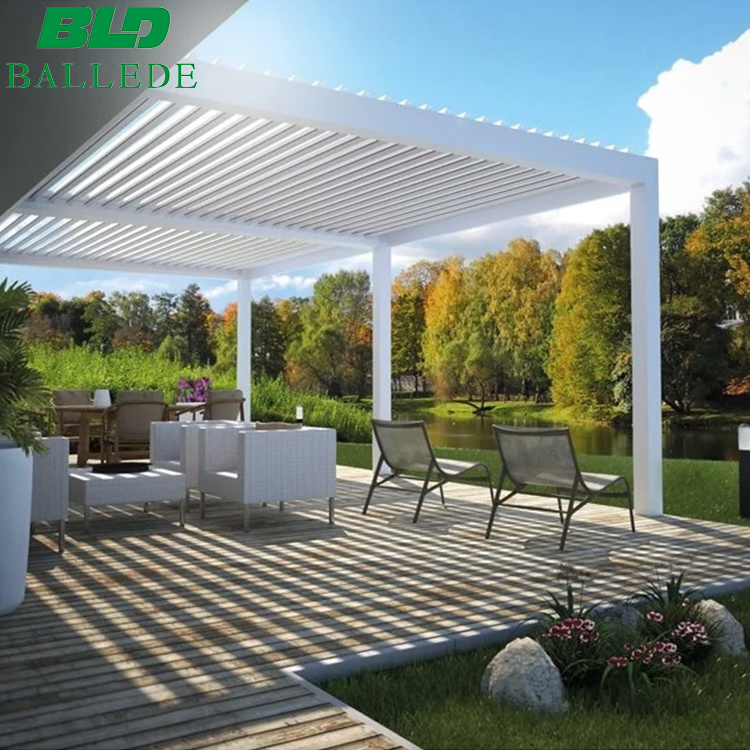 high quality aluminium pergola morden roof cover top louvered roof diy garden building outdoor gazebo with kitchen