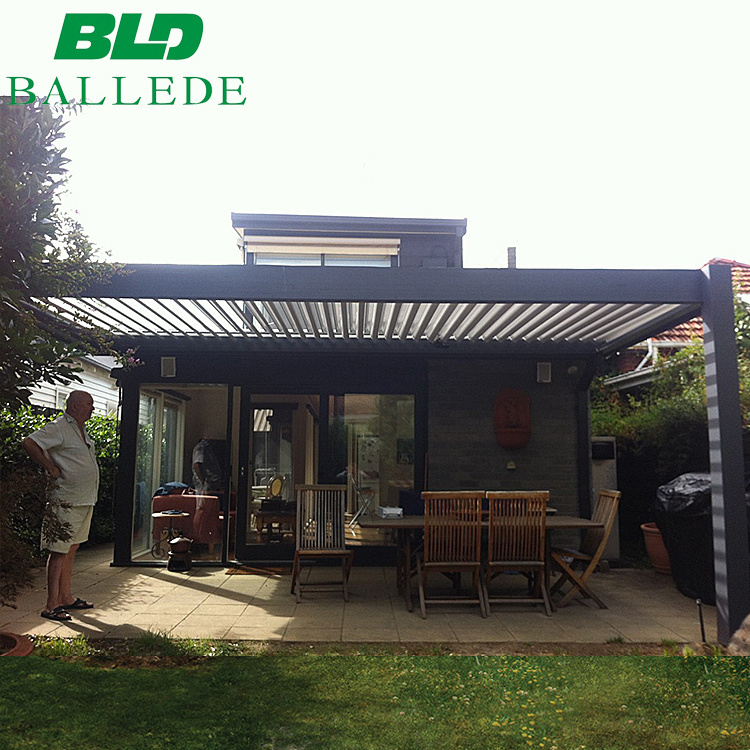 Automatic motor retractable motorized louvered pergola awnings kit skylight ceiling roof pergola canopy