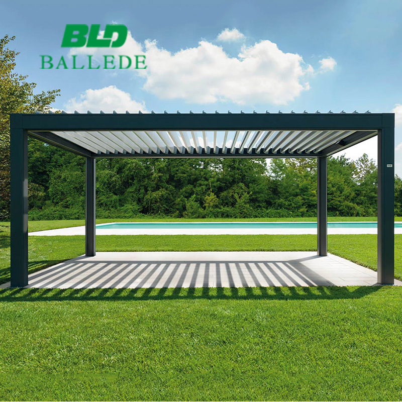 Custom 3x3 4x4 aluminum pergola roof waterproof bioclimatic motorised pergolas and gazebos outdoor with curtains