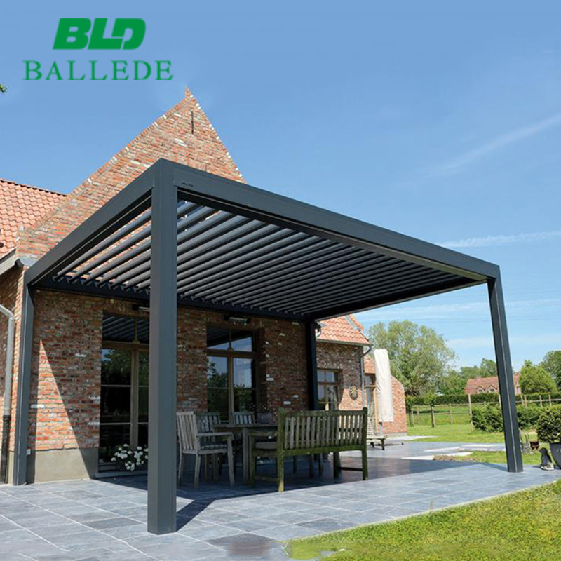 New design modern outdoor garden gazebo manufacturers with louvered roof