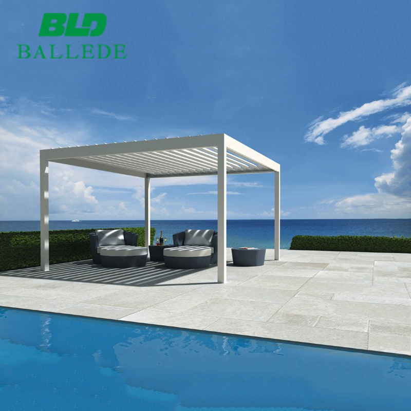 New design modern outdoor garden gazebo manufacturers with louvered roof