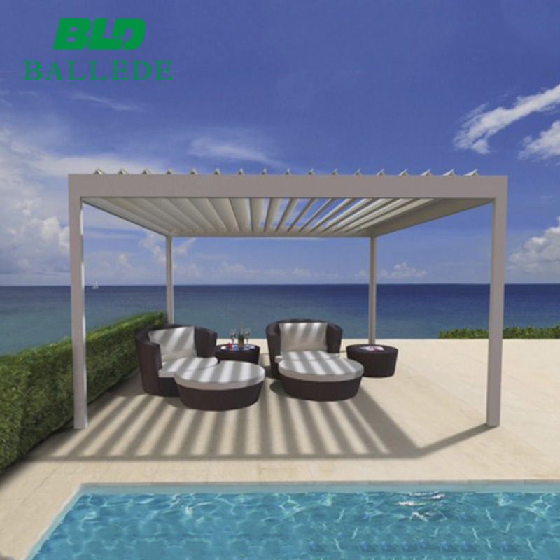 New design modern outdoor garden gazebo manufacturers with louvered roof