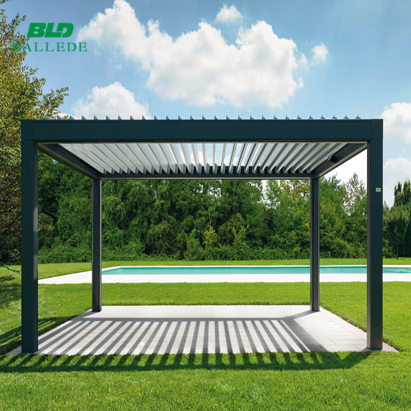 Outdoor Waterproof Electric Motorised Aluminum Pergola Gazebo With LED Lights