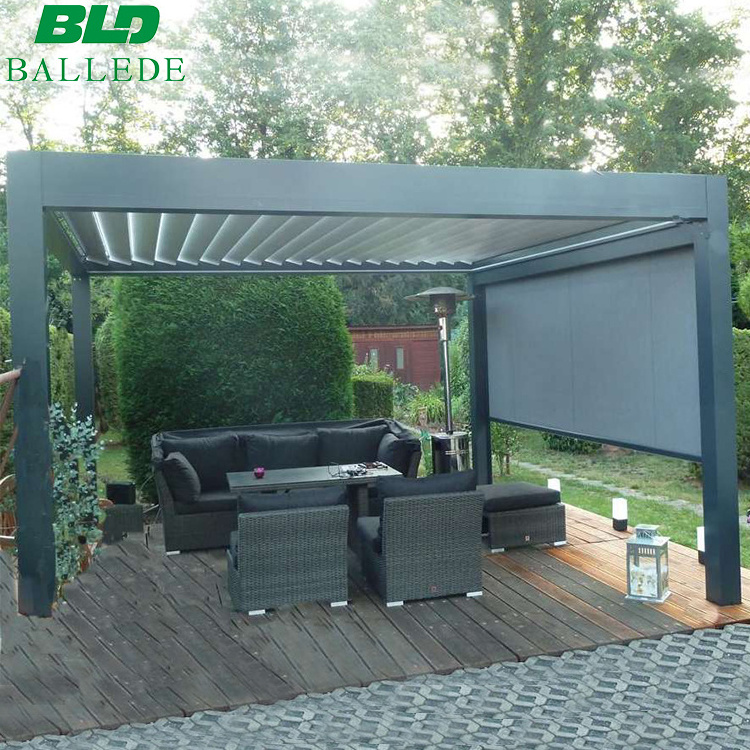 4 Season pergola outdoor waterproof motorized aluminum louver roof 4x5m patio garden gazebo