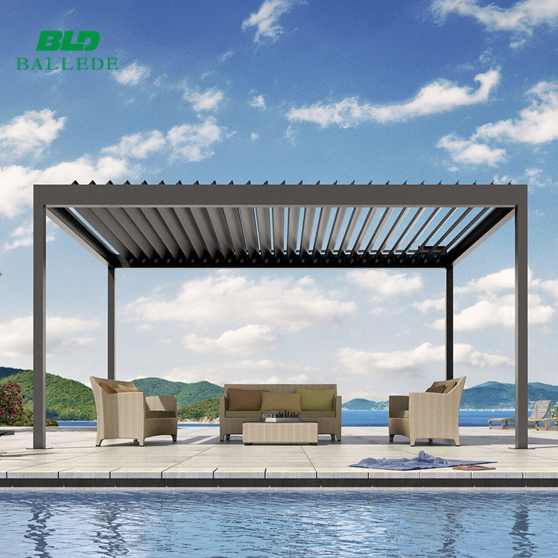 3*4m Luxury patio roof motorised aluminum garden pergola gazebo