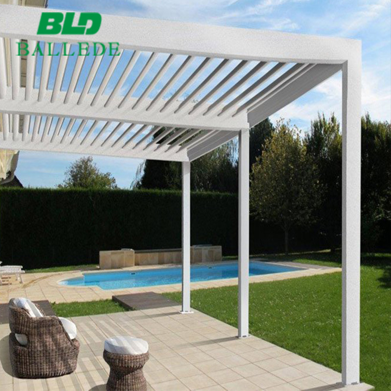 outdoor prefab round metal solid roof gazebo