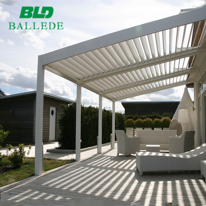 Outdoor terrace roof garden arches gazebo waterproof motorized sunshade awning aluminum patio covers