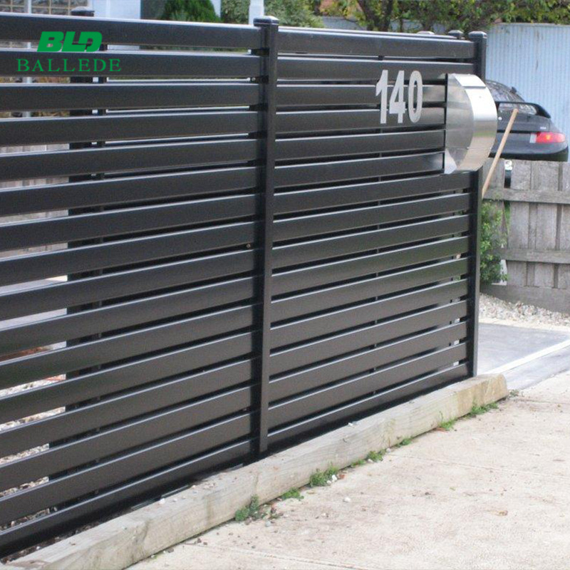 Modern motorized metal sliding aluminum garden gate design