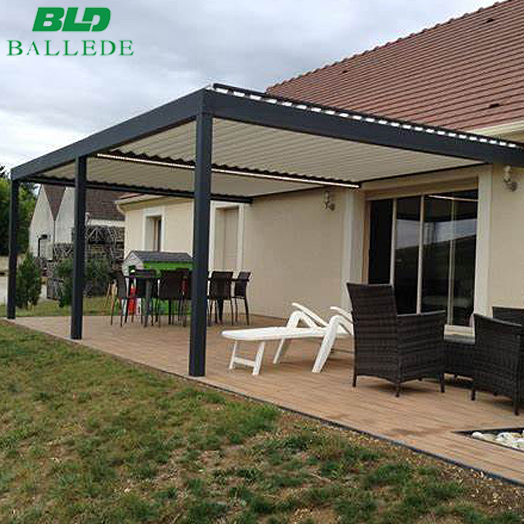 Free standing sun shade louver roof pergola 4 season prefabricated powder aluminium frame sunroom