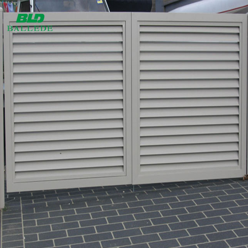 Aluminum slat fence system modern retractable sliding driveway main louvered gate designs