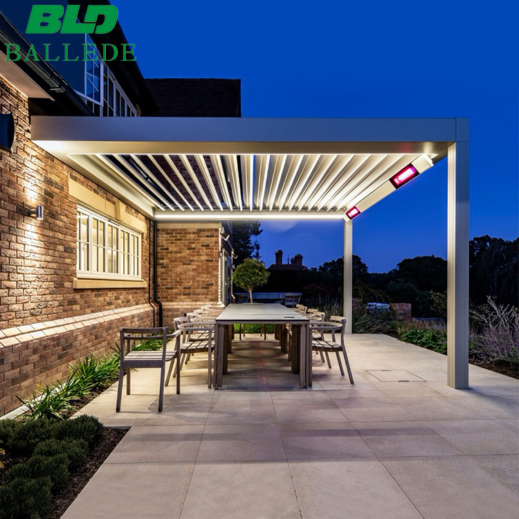 Garden Retractable Awnings Roof Outdoor Aluminum Adjustable Louvre Roofs for Swimming Pool Retractable Pvc Roof Rain Canopy