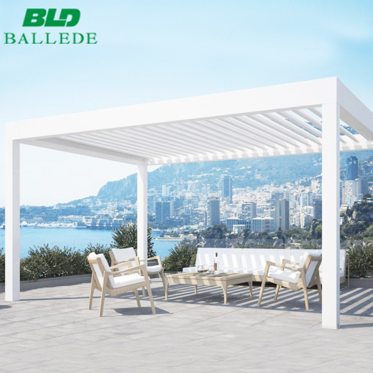 Outdoor Louvered Pergola 10' *13' Aluminum Pergola Waterproof Gazebo Patio Sun Shade Shelter with Adjustable Roof Panels