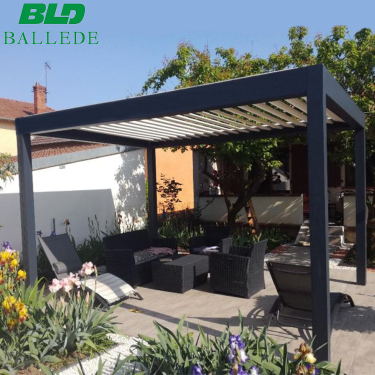 Outdoor electric gazebo waterproof aluminium pergola for garden