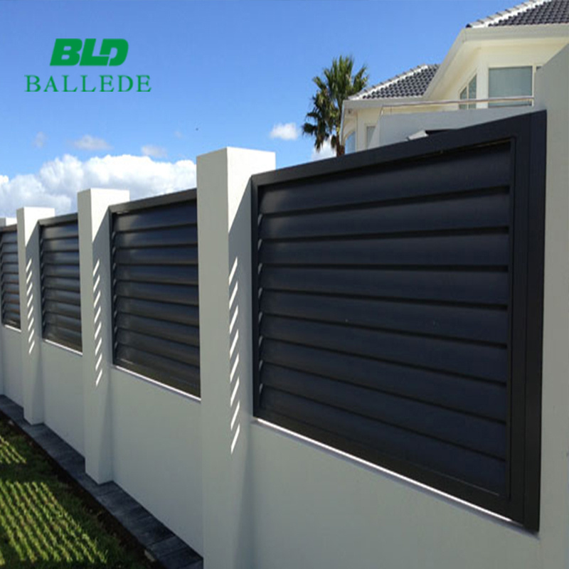 Best Selling Privacy Aluminum Screen Powder Coated Black Louver Fence for House/Garden/Villa/Pool