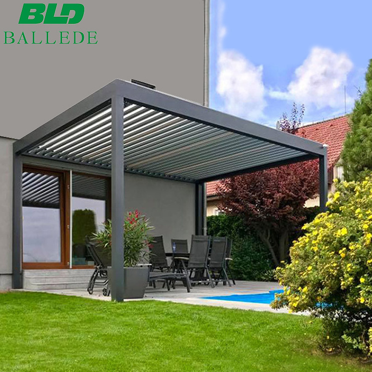 Garden Retractable Awnings Roof Outdoor Aluminum Adjustable Louvre Roofs for Swimming Pool Retractable Pvc Roof Rain Canopy