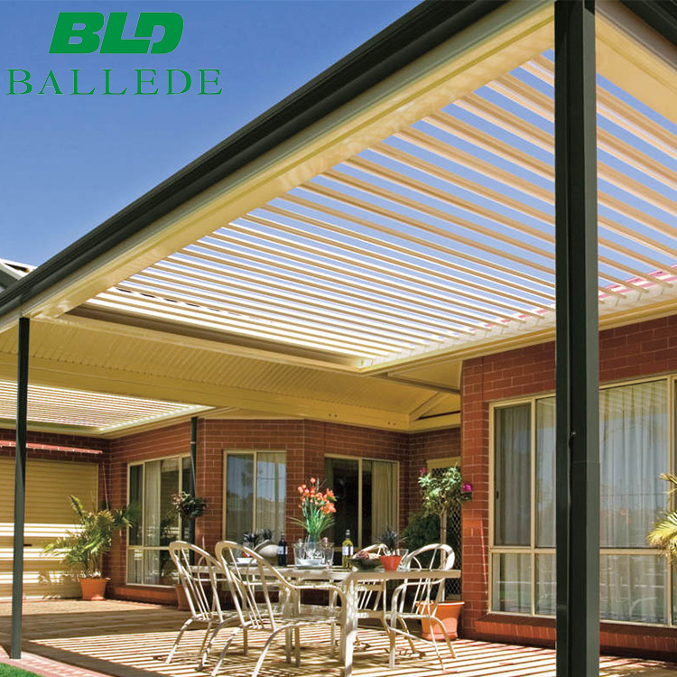 Automatic motor retractable motorized louvered pergola awnings kit skylight ceiling roof pergola canopy