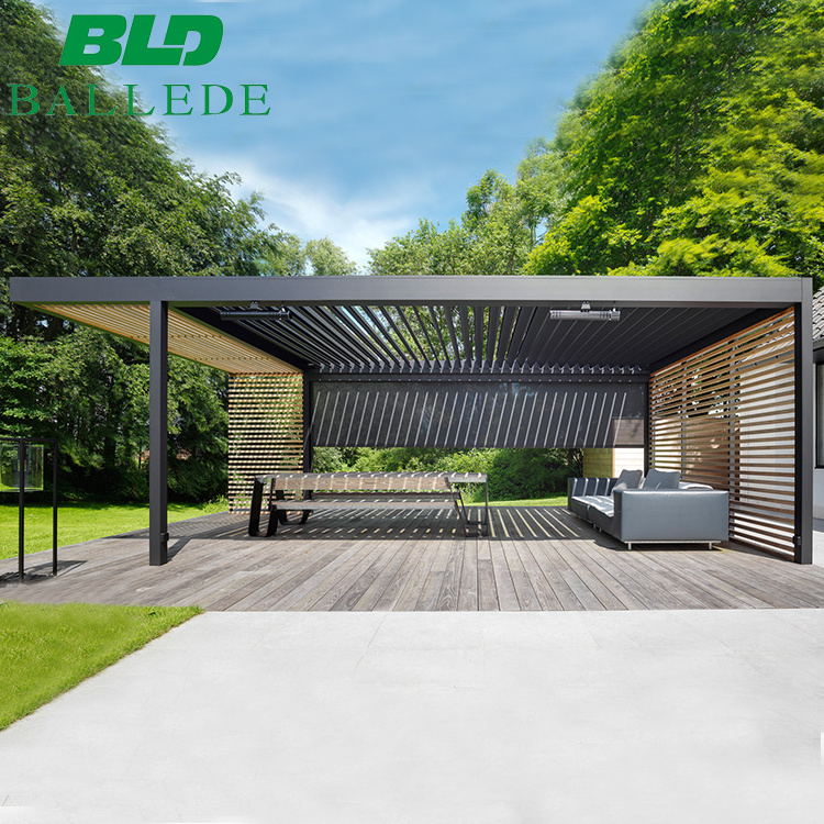 BLD Sun shade terrace roof remote control electric bioclimatic pergola aluminum outdoor patio cover