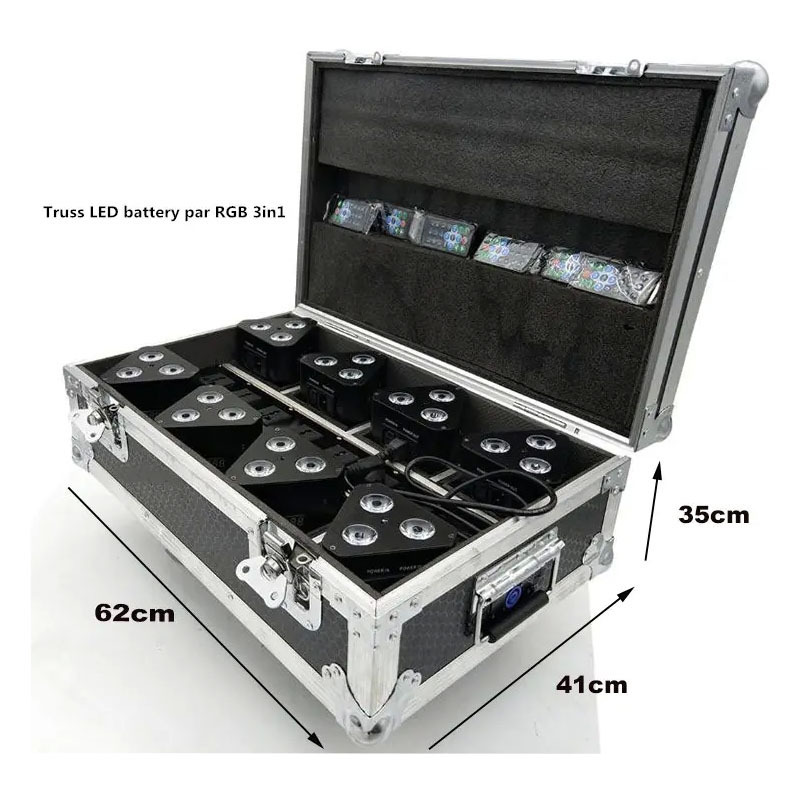 Led Uplights 12W Triangle Truss Tri RGB Rechargeable Battery Powered DMX Remote Par Light for Show Wedding Buffet Party