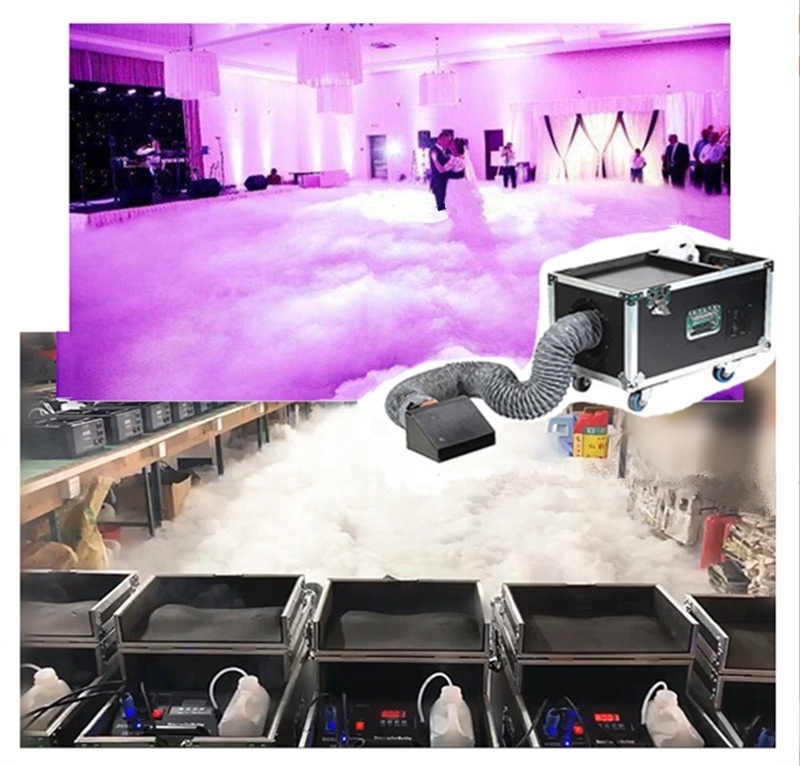 3000W Water Low Lying Fog Machine DMX Smoke Hazer Machine With Flight Case Stage Performance Mist for party led dmx par fly case