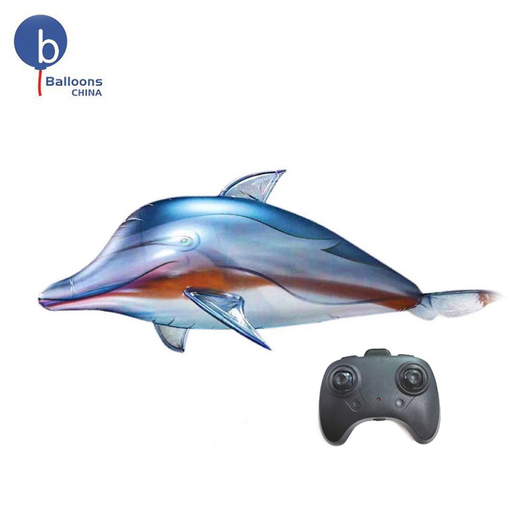 Party Decoration 2.5M Dolphin Shape Inflatable Flying Balloon With Remote Control