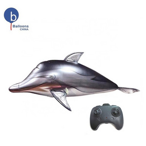 2.5m Animal Dolphin Party Decoration Balloon Shaped Remote Control Inflatable Flying Foil Aluminum Wholesale