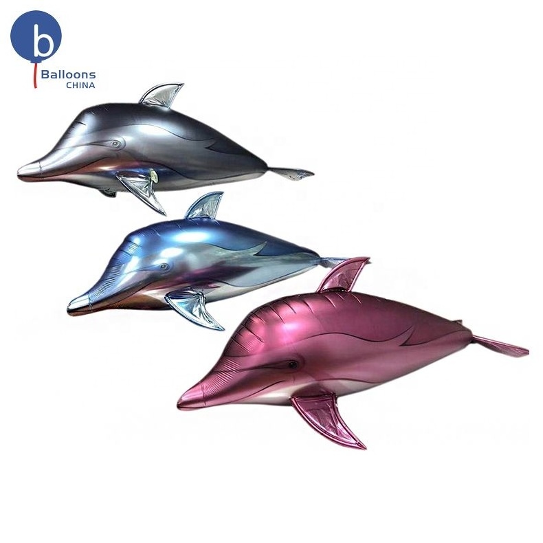 2.5m Animal Dolphin Party Decoration Balloon Shaped Remote Control Inflatable Flying Foil Aluminum Wholesale