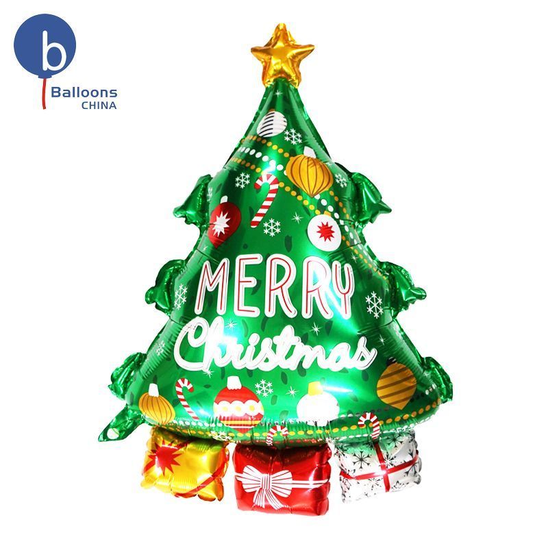 Christmas Foil Balloons Round Printed Santa Snow Tree Cartoon Decoration New design Party Inflatable