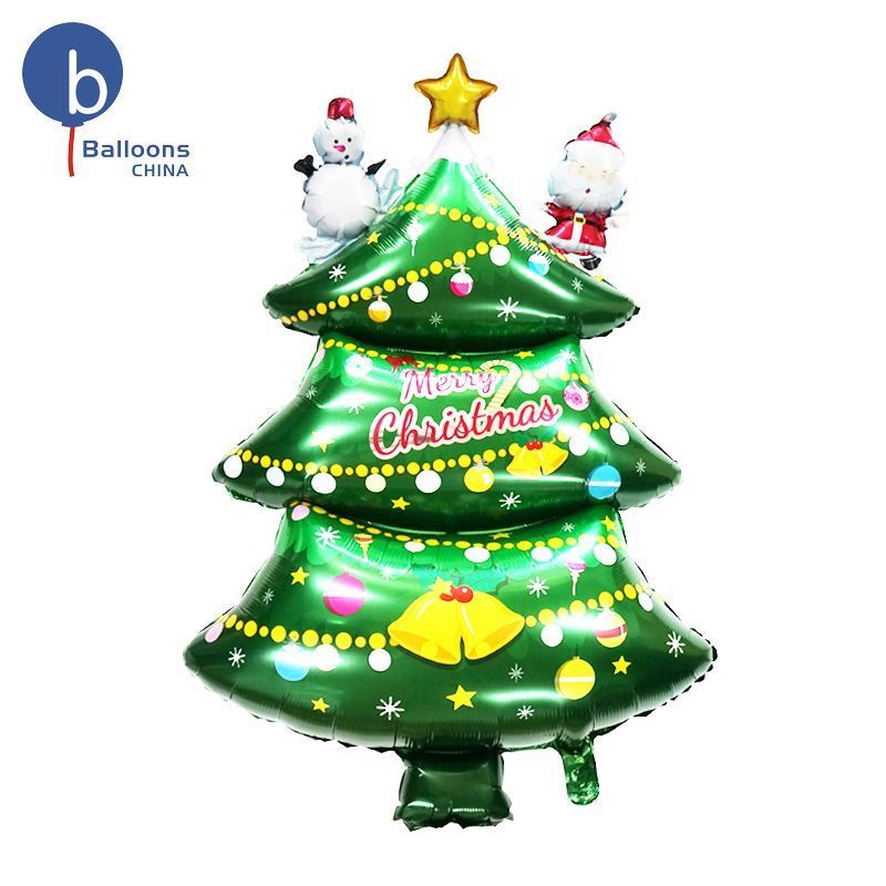 Christmas Foil Balloons Round Printed Santa Snow Tree Cartoon Decoration New design Party Inflatable