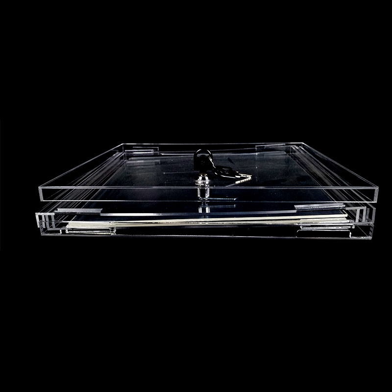 Plexiglass lucky draw box lockable clear acrylic ballot box