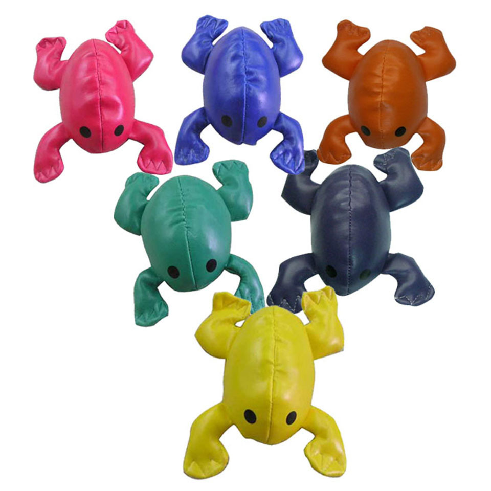 Viny PU PVC leather stuffed soft small animal footbag frog toys for child,animal beanbag frog toys