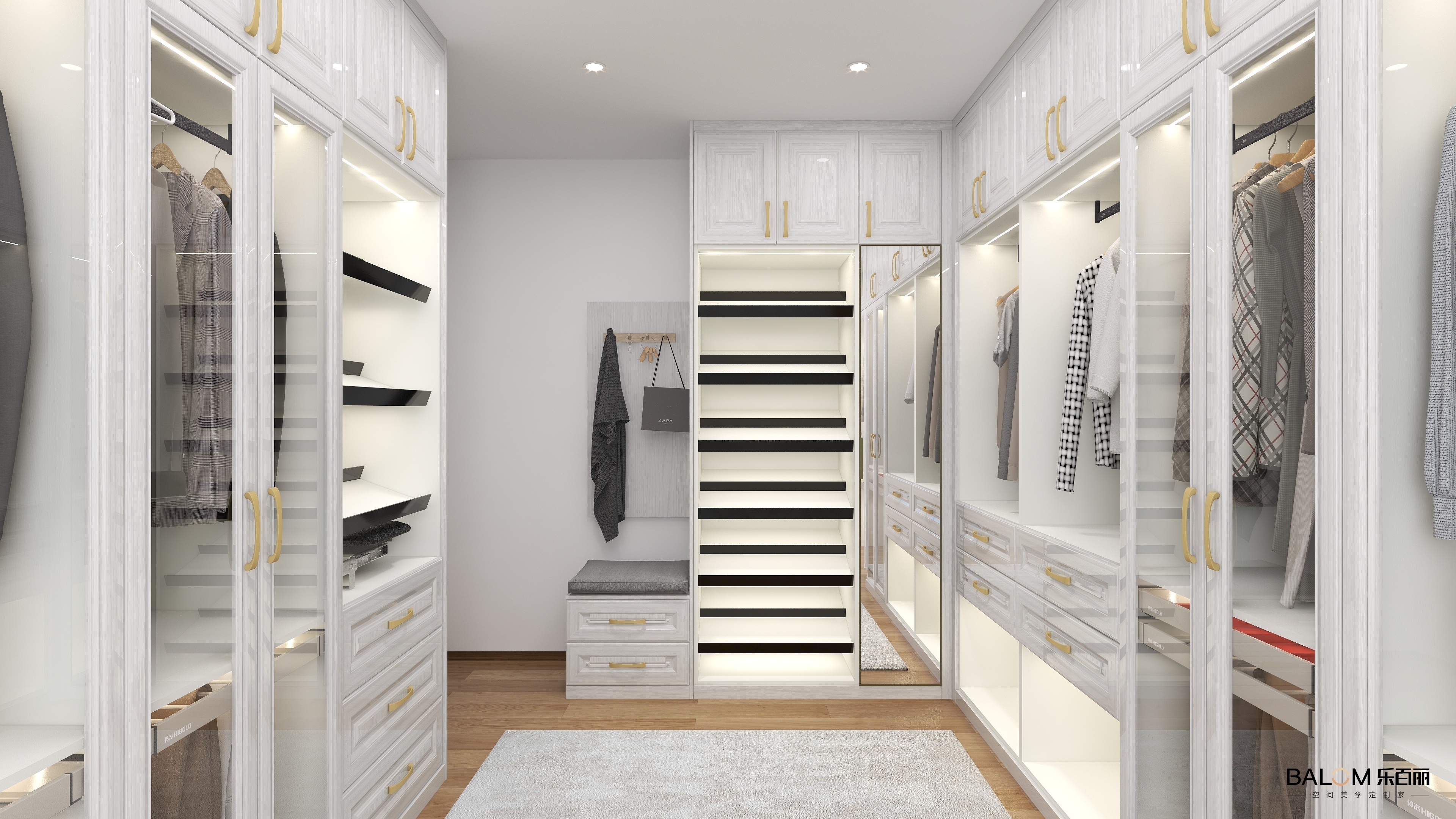 Simple Clothes Wardrobe For Bedroom Dressing Room Walk-in White Closets OEM Design Luxury Functional Hardware closet