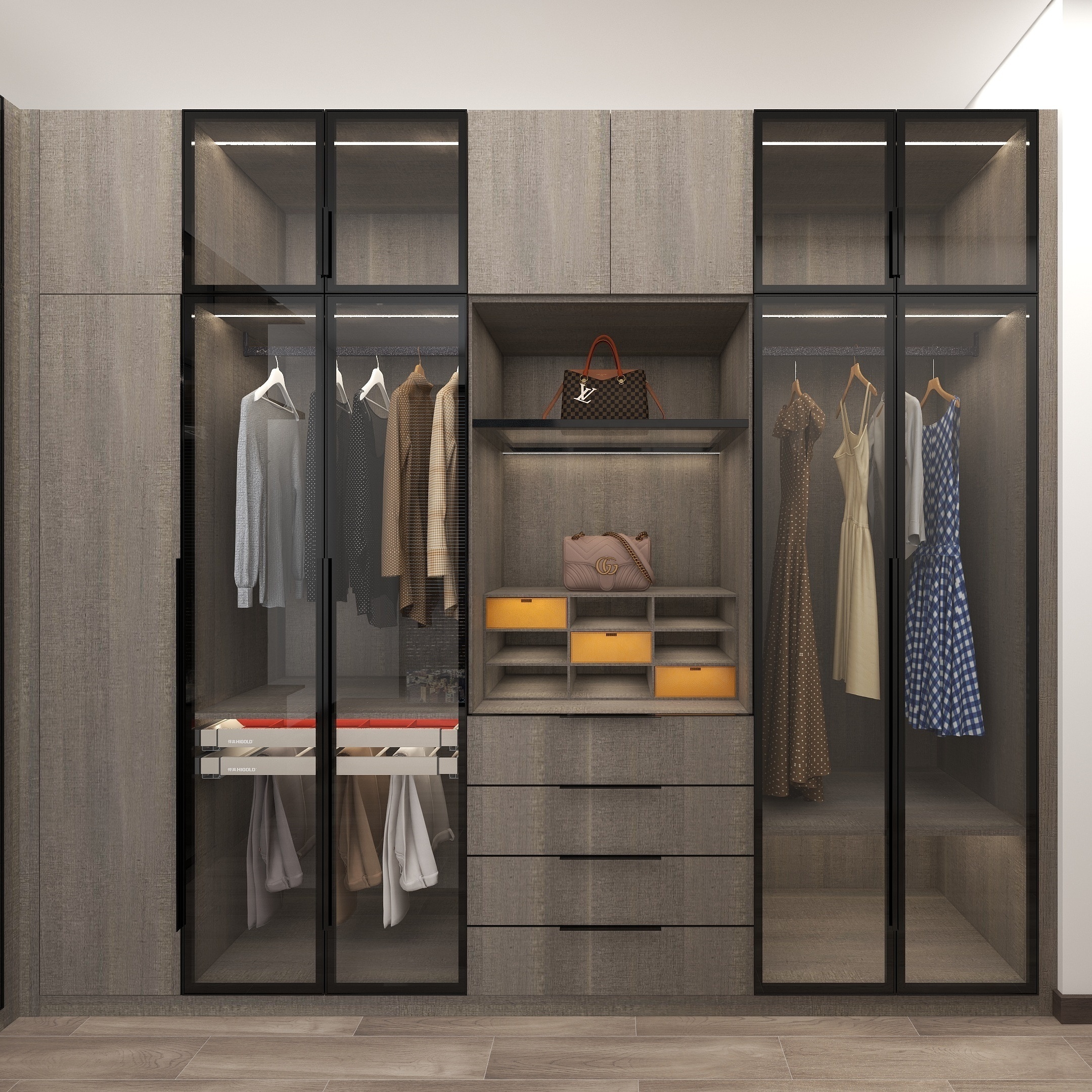 Balom bedroom furniture modular wooden custom modern design walk in closet wardrobes