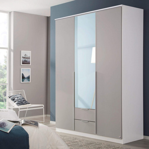 balom  RTS Italian Designer Elegant Good Looking Aluminum Frame Glass Door Walk in Robe 2 Door Wardrobe Design with Desk