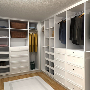 Morden Design Latest Wardrobe Design Build in Wood White Closet Wardrobe Storage Closet Walk in Wardrobe