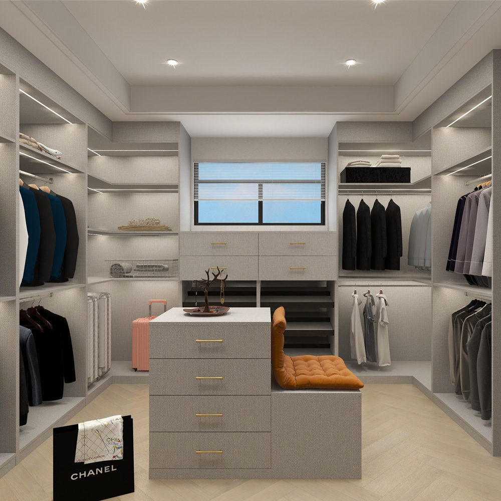 Morden Design Latest Wardrobe Design Build in Wood White Closet Wardrobe Storage Closet Walk in Wardrobe