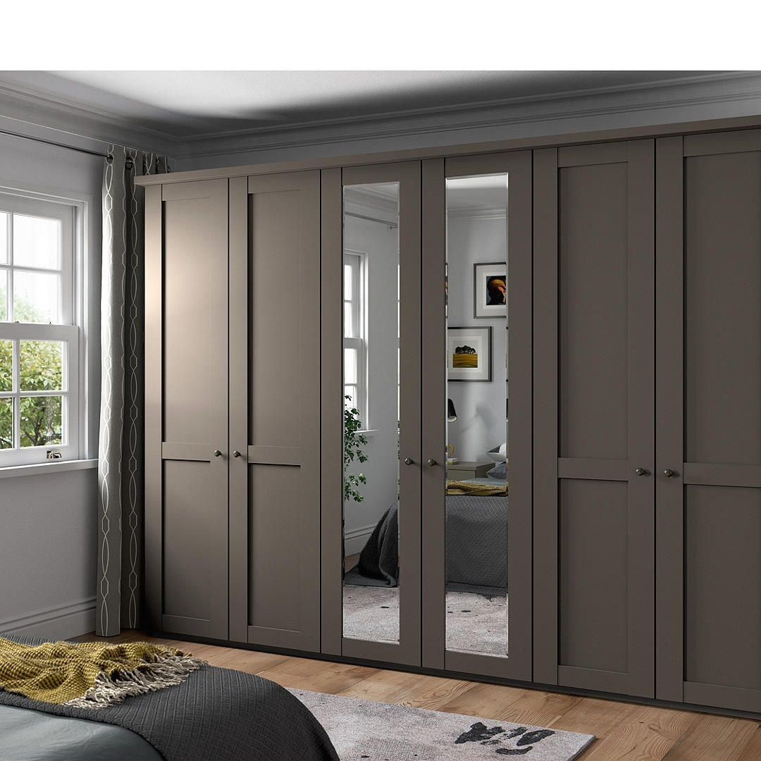 Balom  Clothes Aluminum 3 Doors Single Mirrored Sliding Doors Dressing Wardrobe Closet