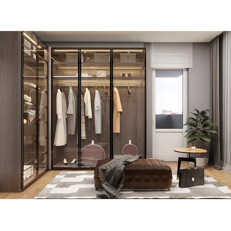 Balom Wardrobe Closet Anti-explosion Glass Door Aluminium Wall Wardrobe Closet Designs Bedroom Wardrobe cabinet