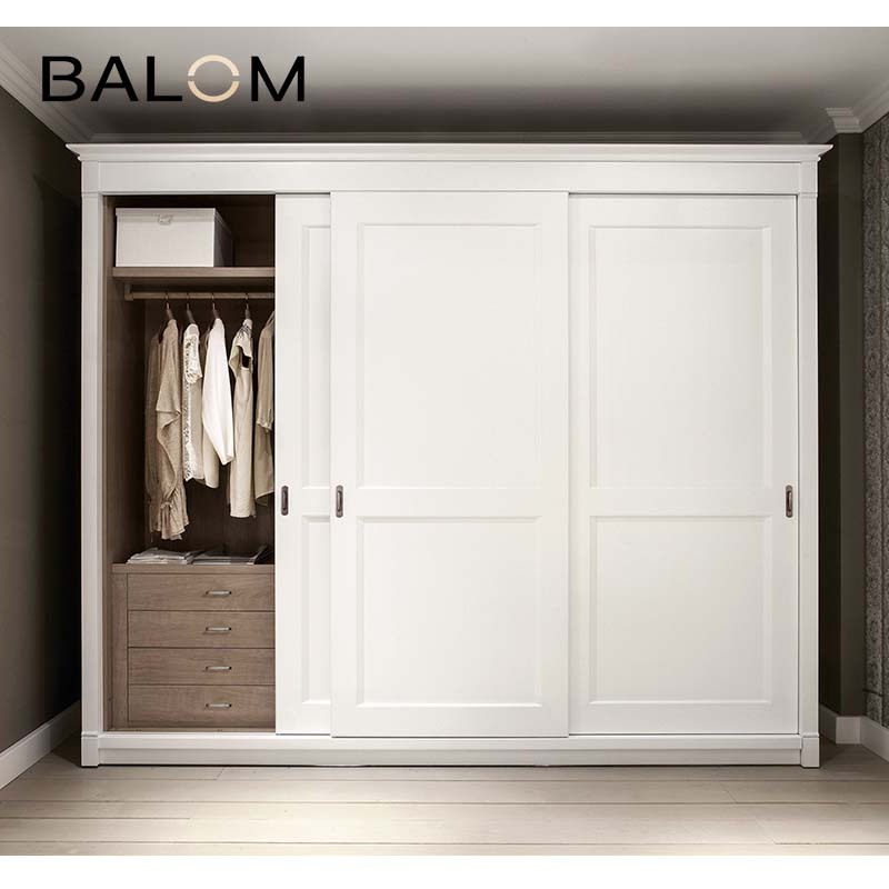 Balom Factory wardrobe sliding door bedroom wall wardrobe design with pants rack