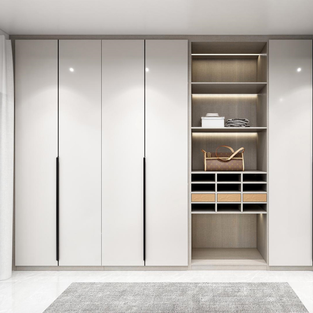 High End Clothes Cabinet Wardrobe Closets Systems Furniture Design Customized Luxury Bedroom Big Wooden Walk in Closet