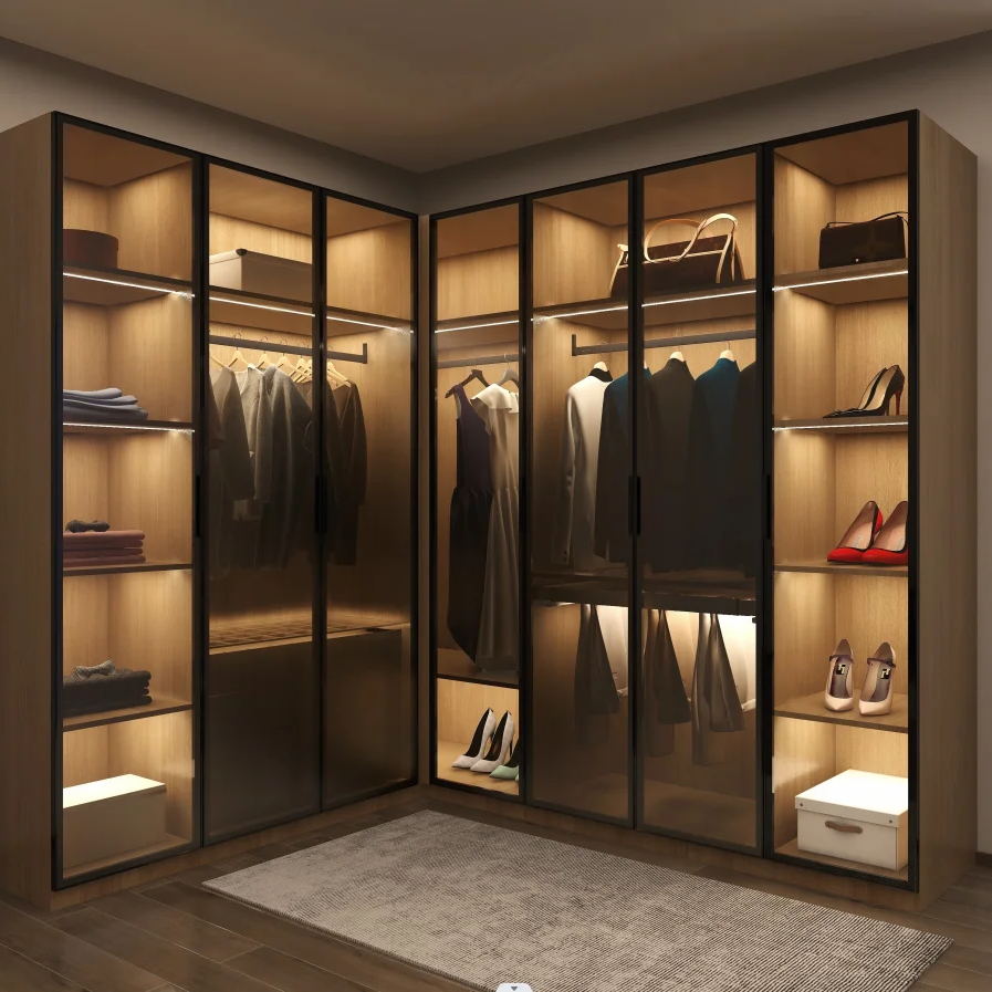 Balom bedroom furniture modular wooden custom modern design walk in closet wardrobes