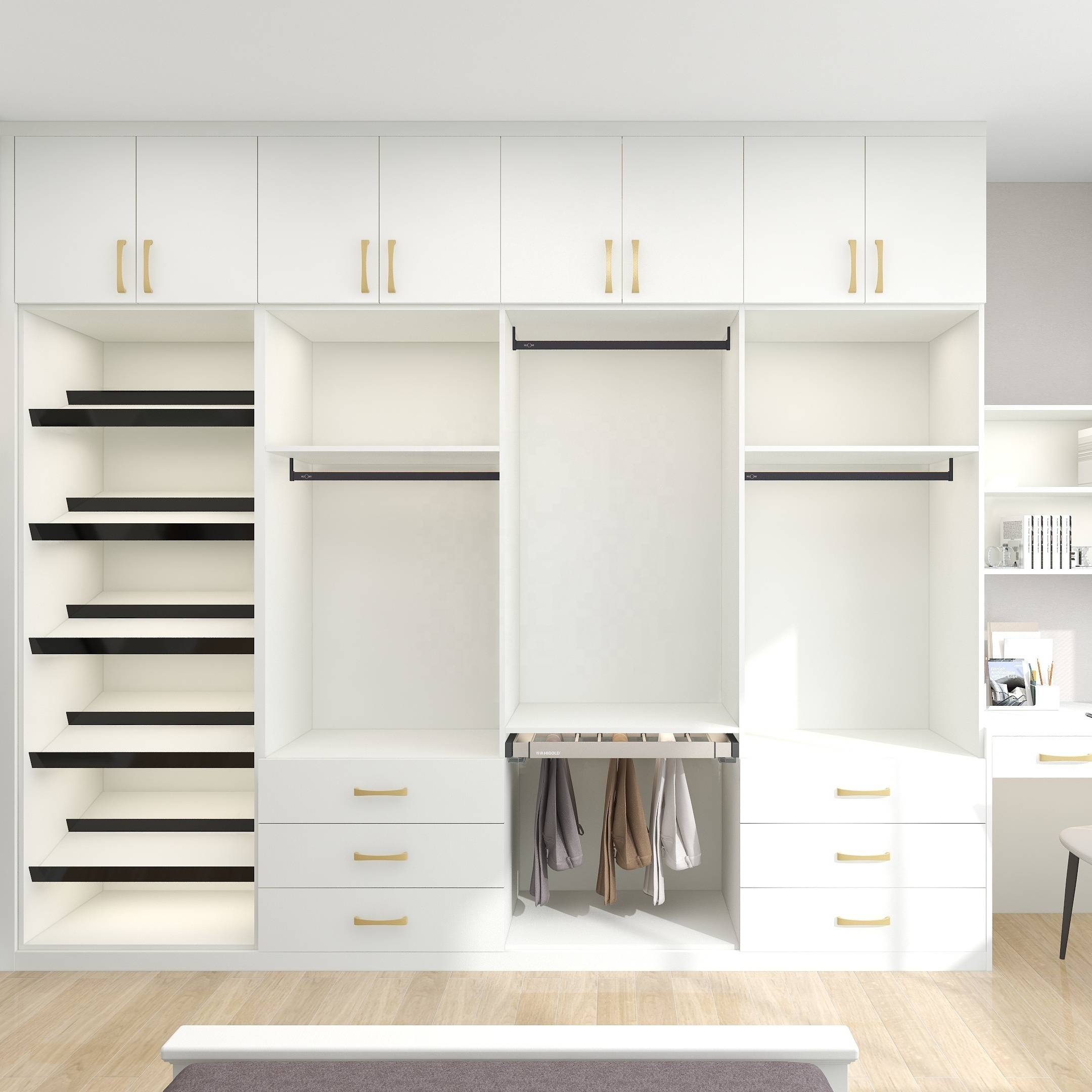 Balom bedroom furniture modular wooden custom modern design walk in closet wardrobes