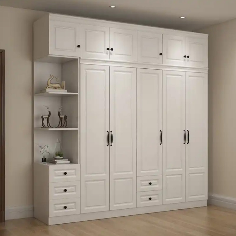 Custom Modular Wardrobe Wooden Bedroom Closet Wooden Door Furniture Bedroom Wardrobe Cabinet with PVC finish