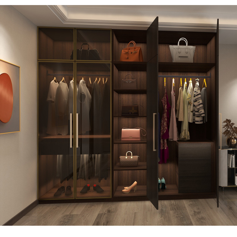 BALOM Factory Direct Supplier Durable Modern Design Closet Glass Door Wardrobe