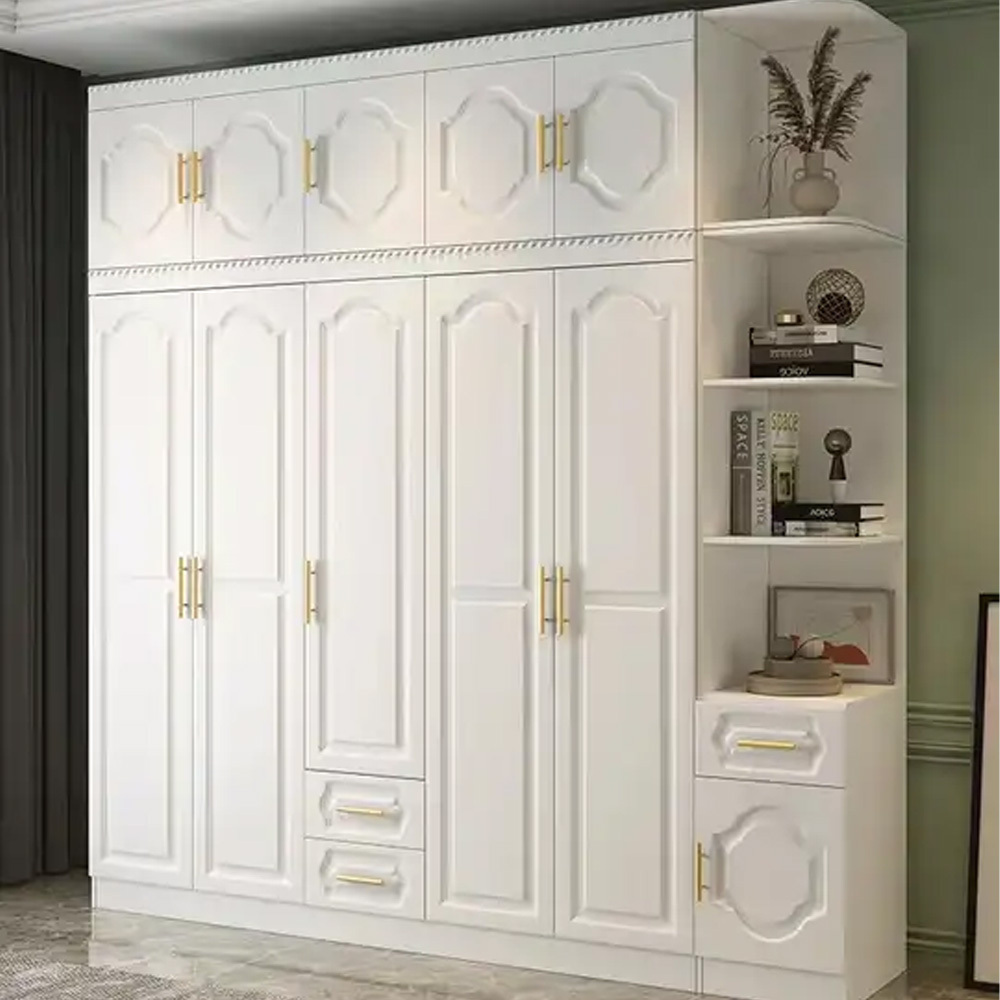 Custom Modular Wardrobe Wooden Bedroom Closet Wooden Door Furniture Bedroom Wardrobe Cabinet with PVC finish